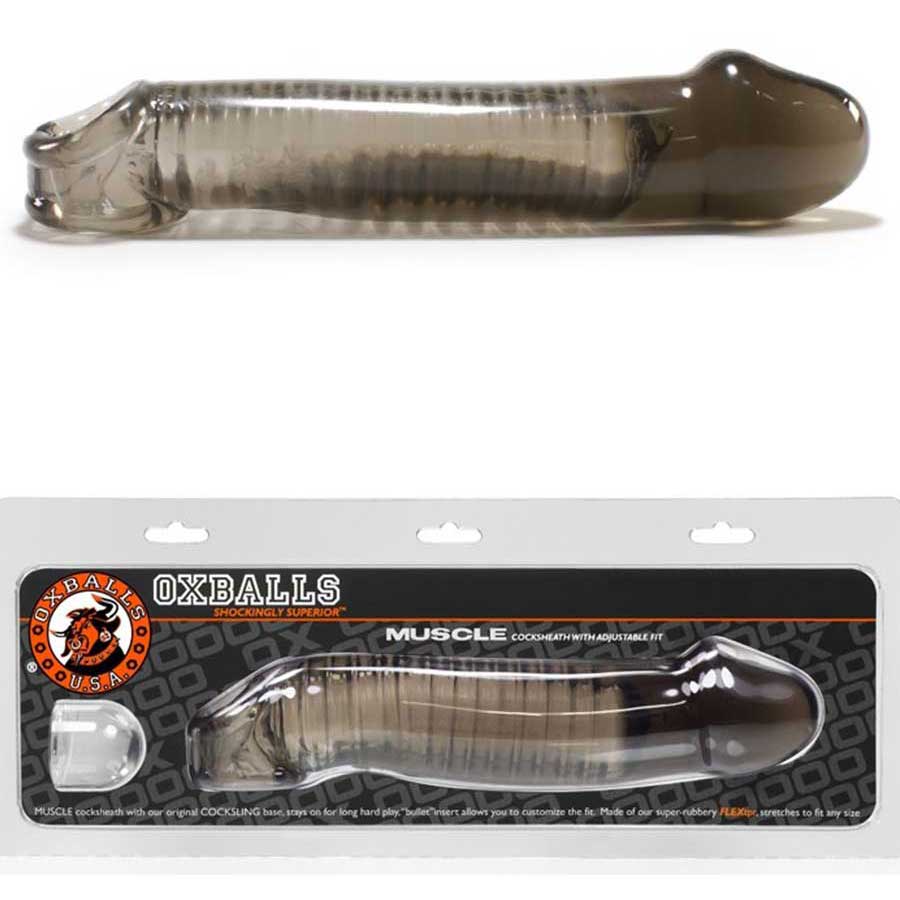8 Inch Muscle Cock Sleeve | Oxballs Realistic Cocksheath Enhancer Cock Sheaths Smoke
