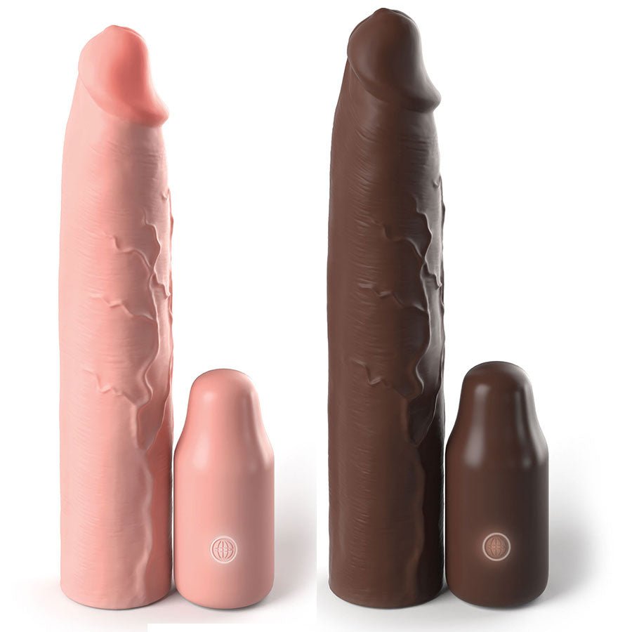 9 Inch Vibrating Mega X-Tension Silicone Penis Sleeve Cock Sheaths