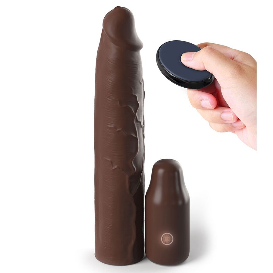 9 Inch Vibrating Mega X-Tension Silicone Penis Sleeve Cock Sheaths