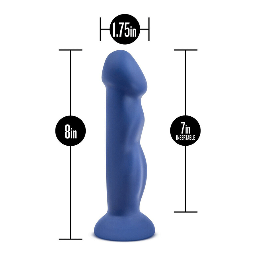 Avant D12 Suko 8 Inch Blue Silicone Dildo with Suction Cup by Blush Novelties