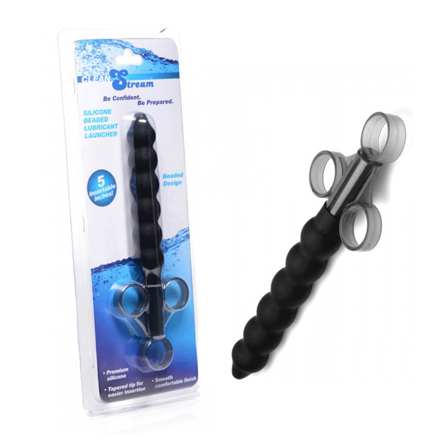 Black Silicone Beaded Lubricant Launcher by CleanStream