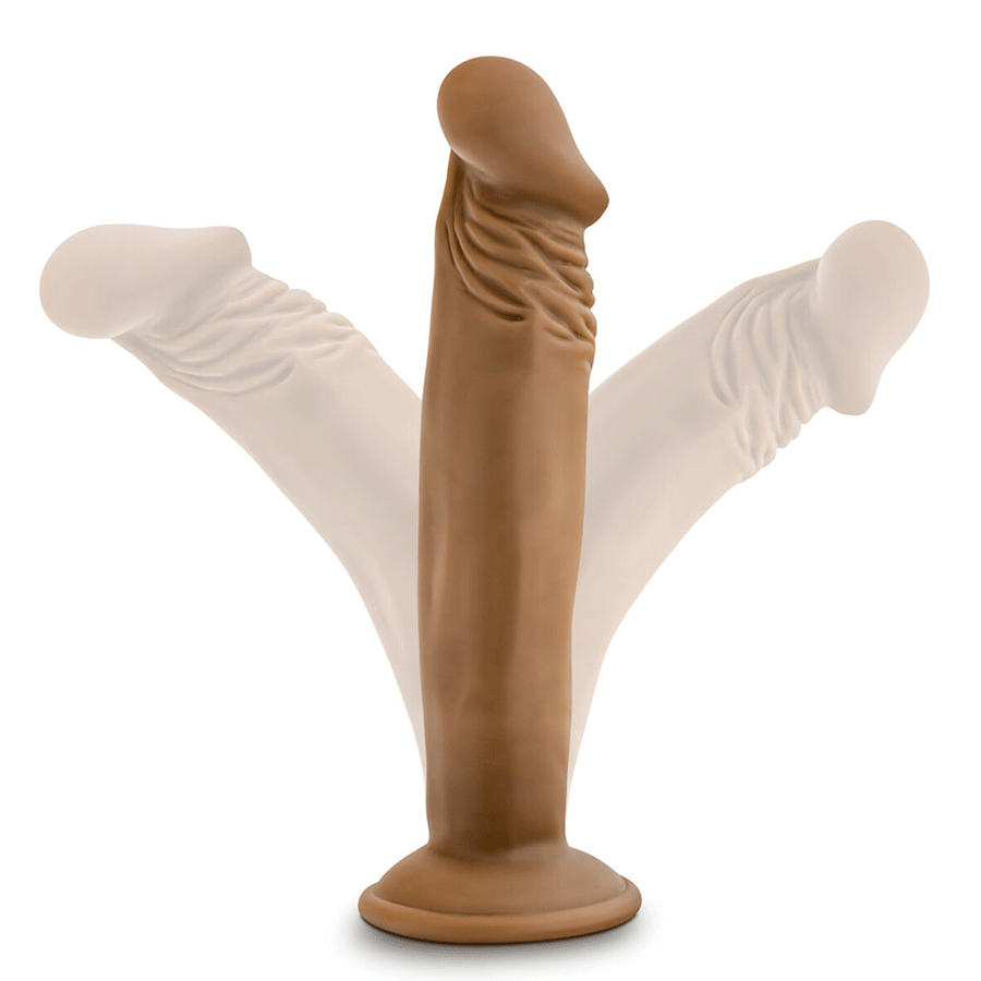 Dr. Skin Small 6 Inch Brown Starter Anal Suction Dildo by Blush Novelties