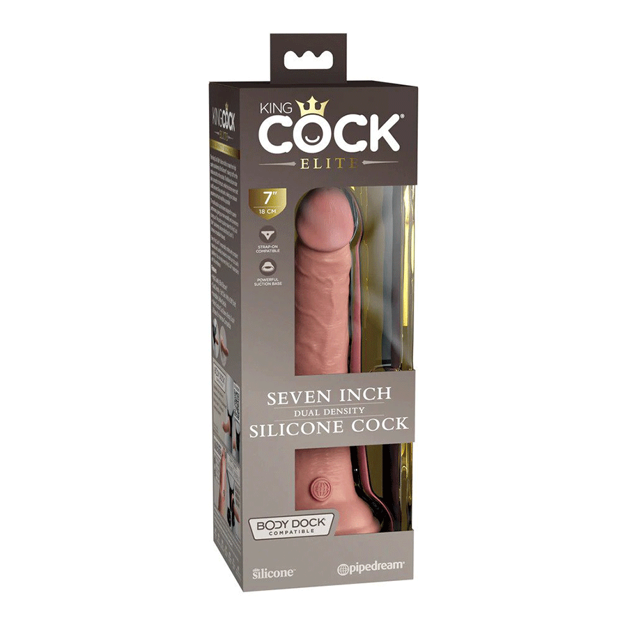 King Cock Elite 7 Inch Dual Density Silicone Dildo by Pipedream Produc