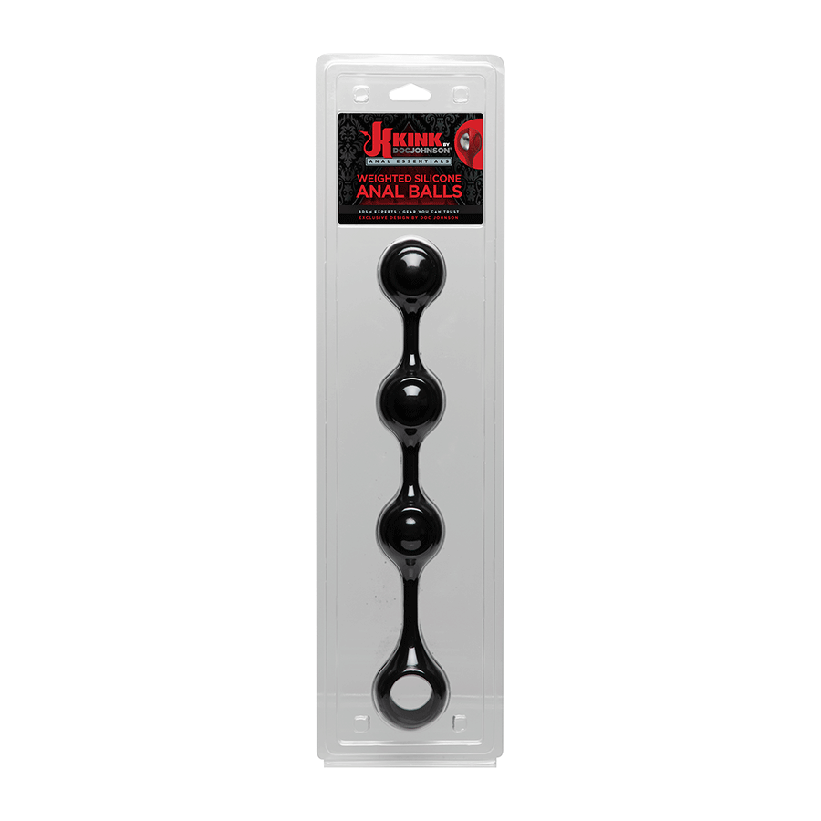 Kink Anal Essentials 13.5 Inch Weighted Black Silicone Beaded Anal Balls