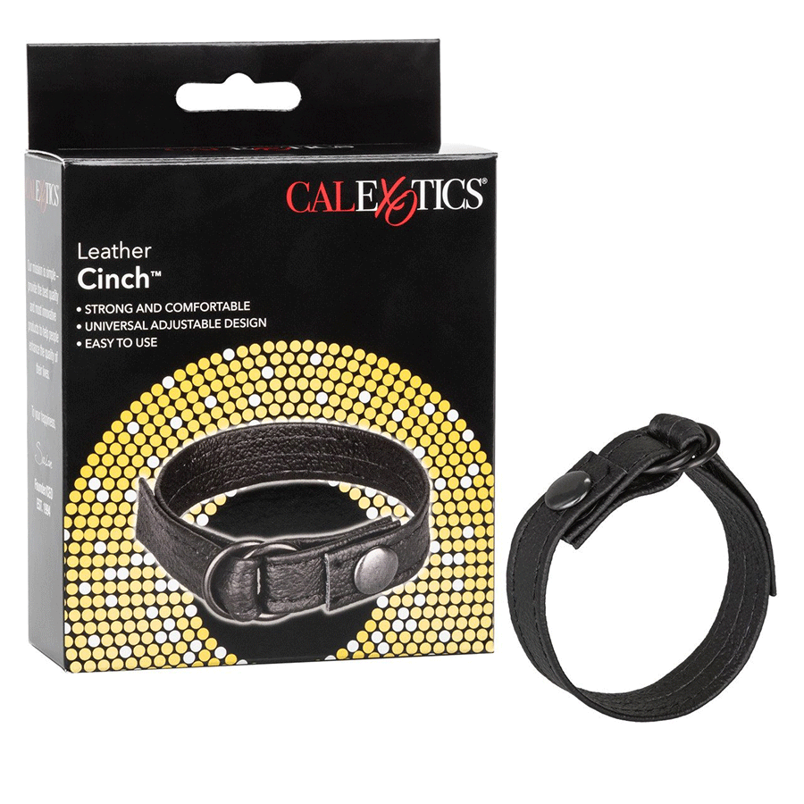 Leather Cinch Adjustable Cock Ring by Cal Exotics