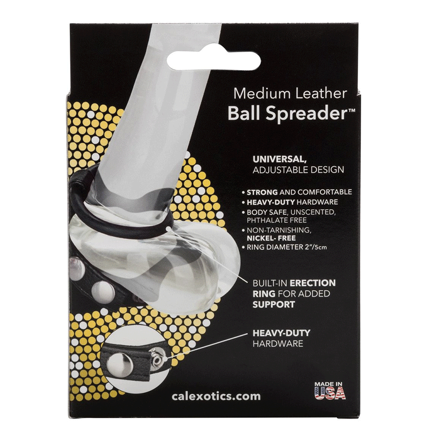 Medium Leather Ball Spreader Cock Ring by Cal Exotics