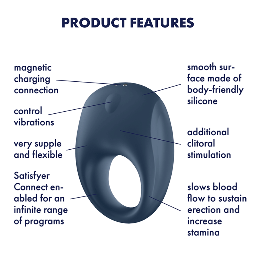 Satisfyer Strong One App Controlled Silicone Vibrating Cock Ring