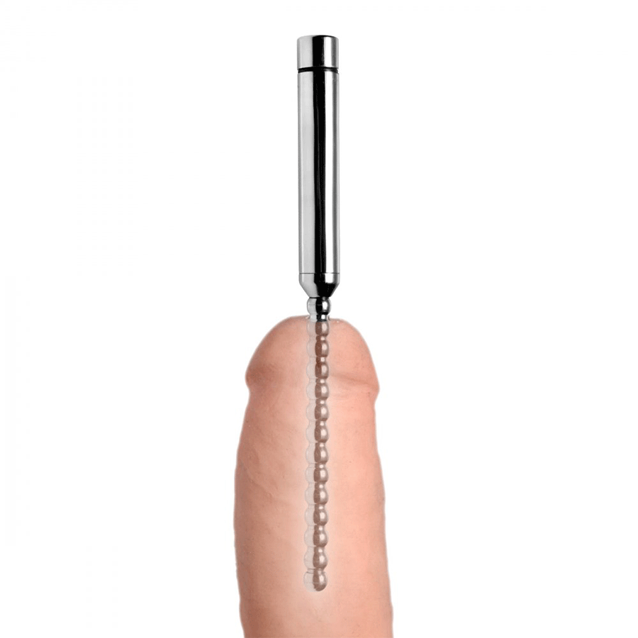 6.5 Inch Stainless Steel Vibrating Beaded Urethral Sound by Master Series