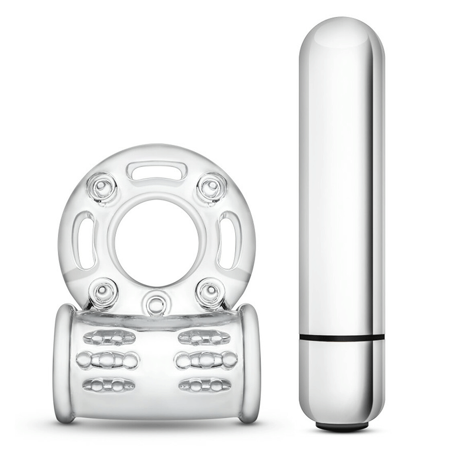 Stay Hard 10 Function Clear Vibrating Bull Cock Ring by Blush Novelties