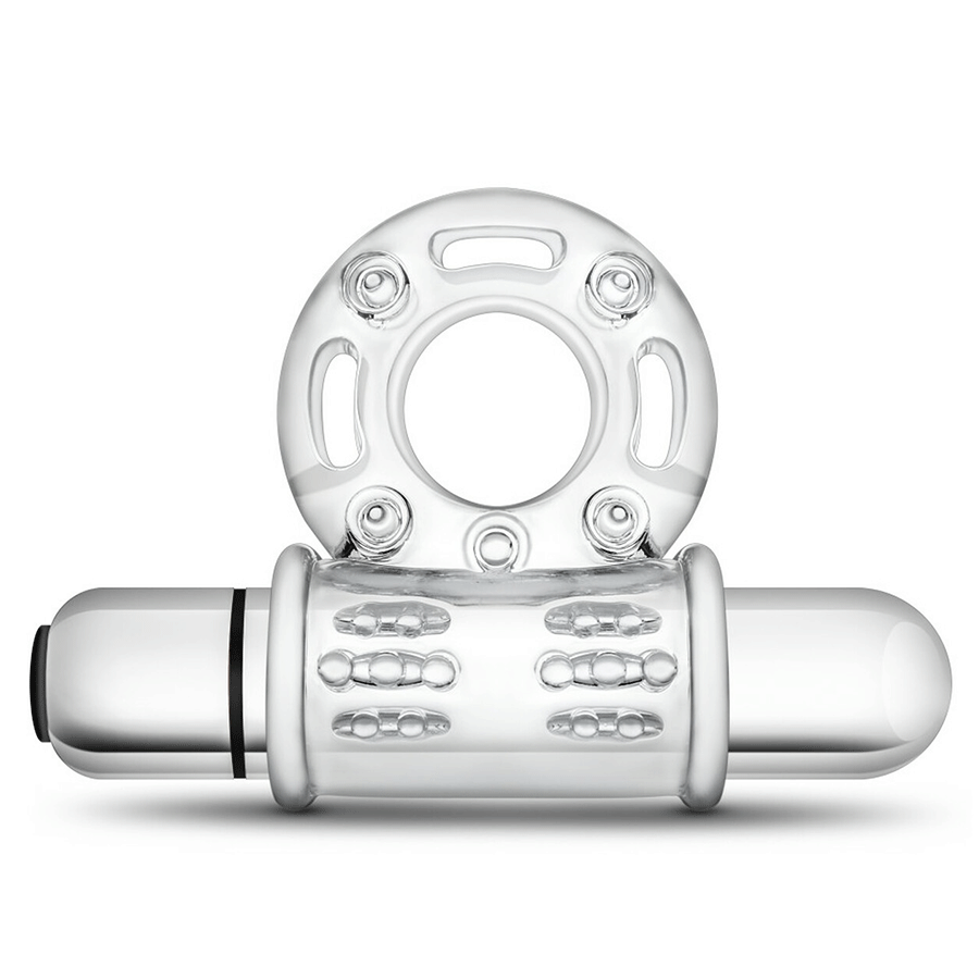 Stay Hard 10 Function Clear Vibrating Bull Cock Ring by Blush Novelties