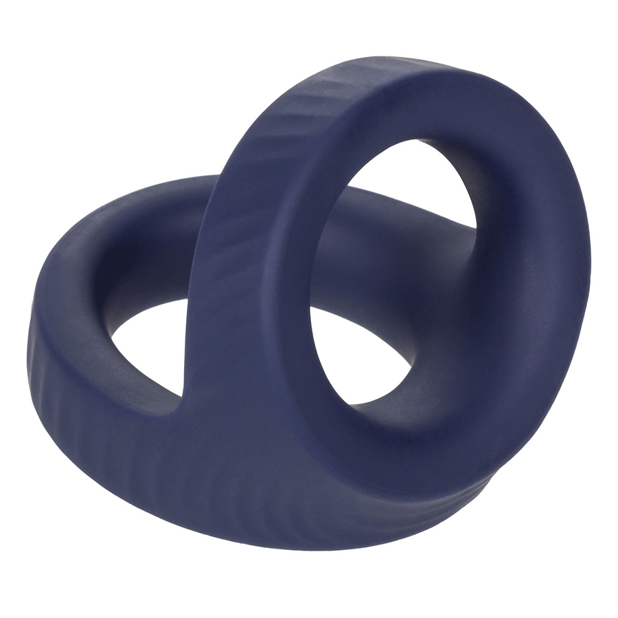 Viceroy Max Dual Ring Blue Silicone Cock and Ball Ring by Cal Exotics