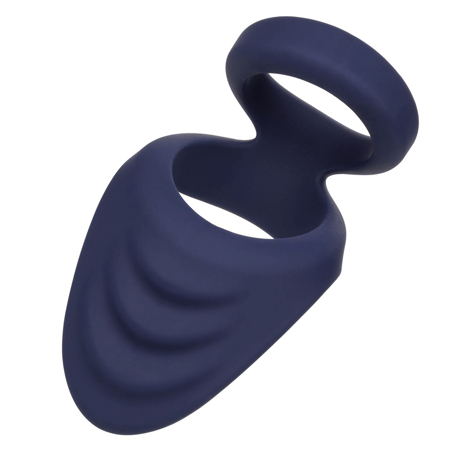 Viceroy Perineum Dual Ring Blue Silicone Cock Ring by Cal Exotics