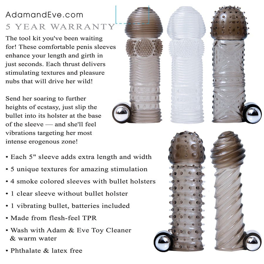 Adam and Eve Vibrating Penis Sleeve Kit Cock Sheaths