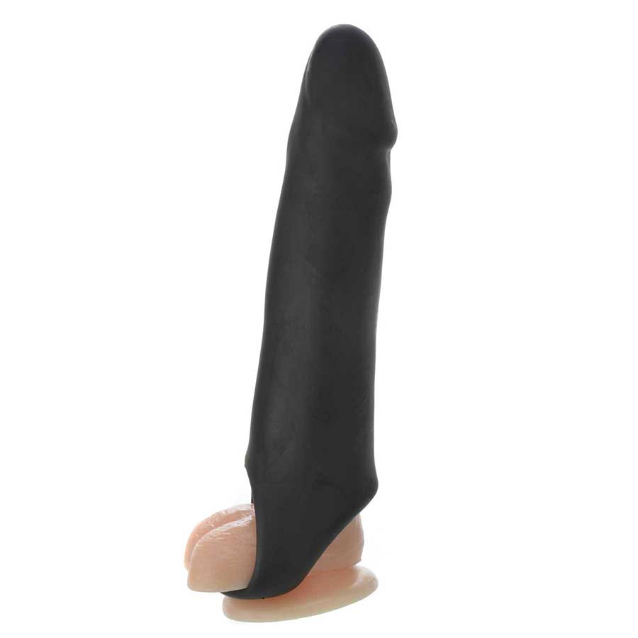 Adam&#39;s Black Fantasy Extension With Ball Strap by Adam &amp; Eve Cock Sheaths