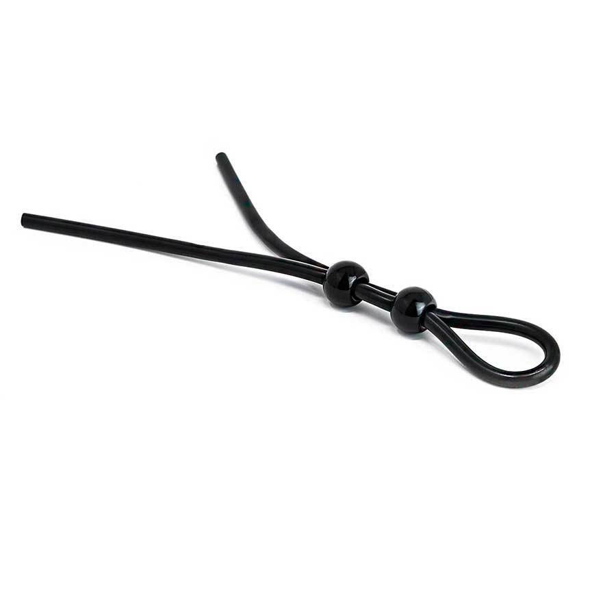 Adjustable Silicone Cock Ring Rope Style Penis Enhancing Lasso Black Cock Rings