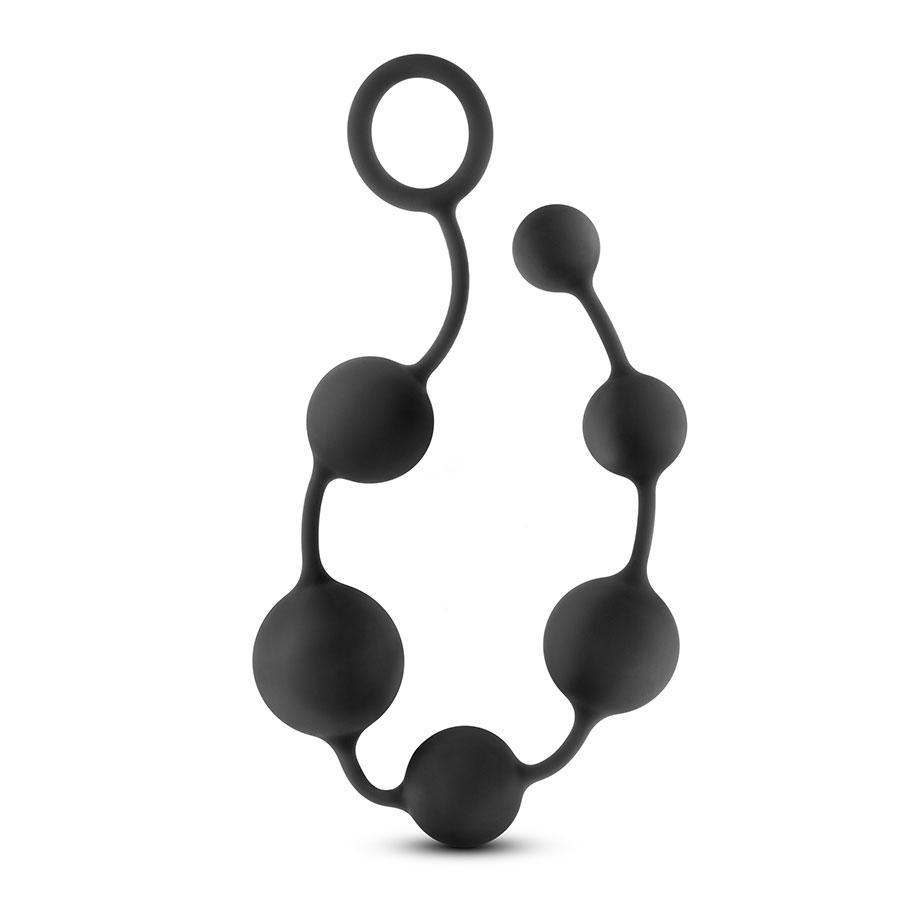Advanced Black Silicone Anal Beads by Blush Novelties | 16 Inch Performance Anal Chain Anal Sex Toys