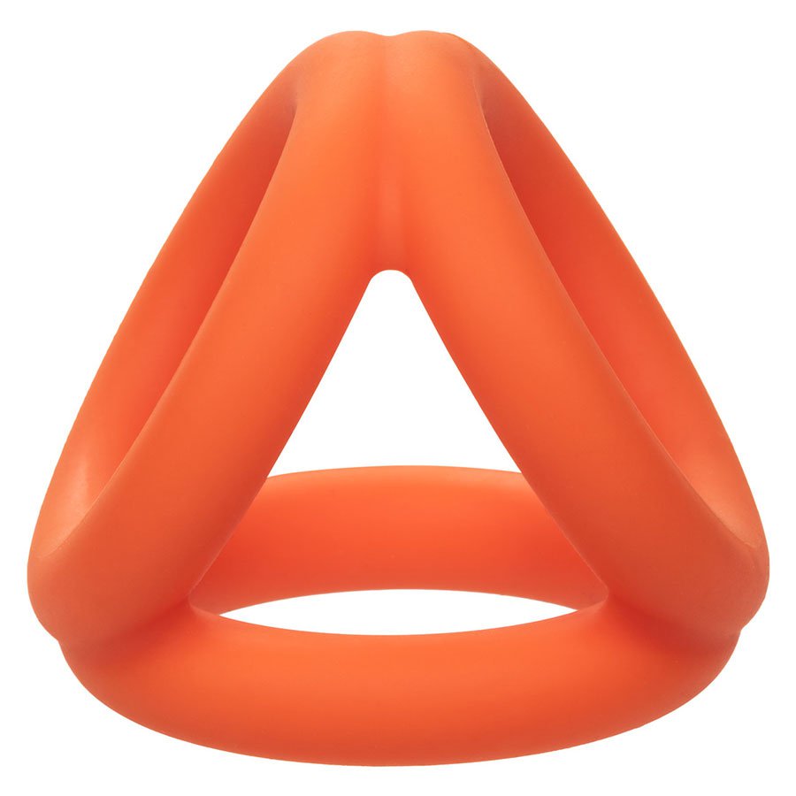 Alpha Liquid Silicone Tri-Ring Erection Enhancer Orange Cock Rings