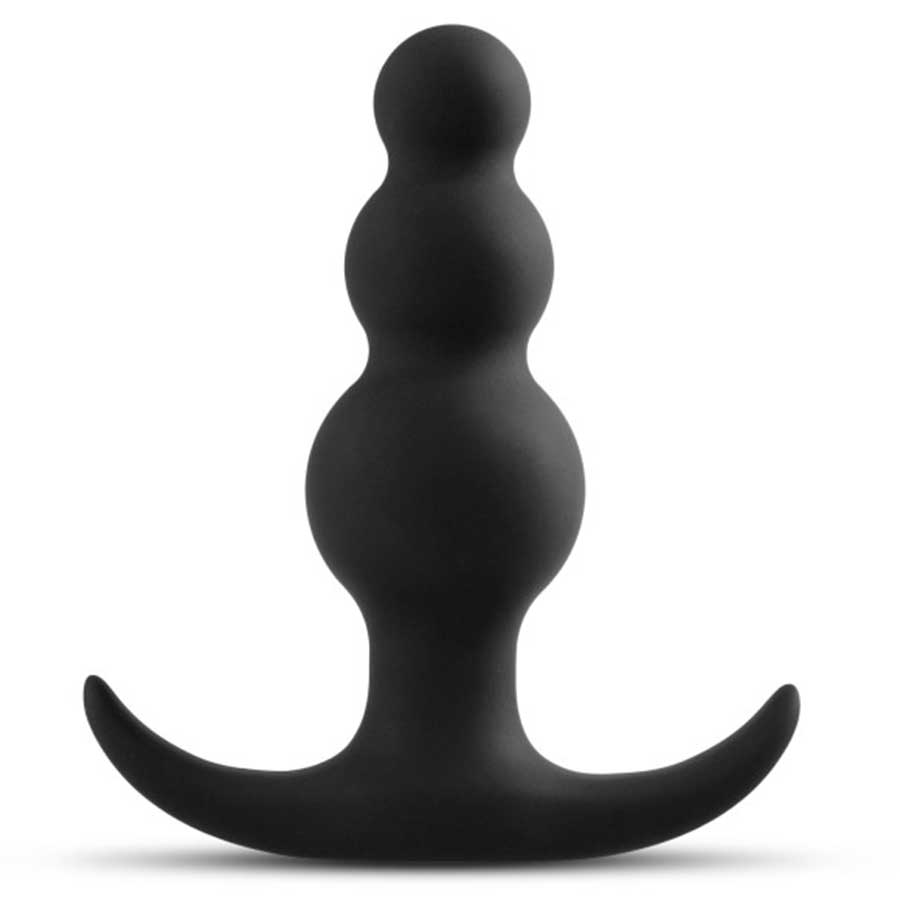 Anal Adventures Platinum Beaded Butt Plug Black by Blush Novelties Anal Adventures Platinum Beaded Butt Plug Black by Blush Novelties