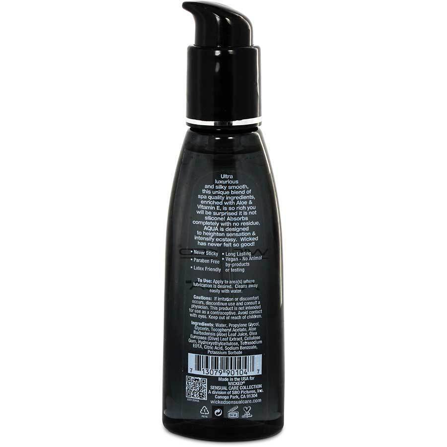 Aqua Water Based Sex Lubricant by Wicked Sensual Care 4 oz Aqua Water Based Sex Lubricant by Wicked Sensual Care 4 oz