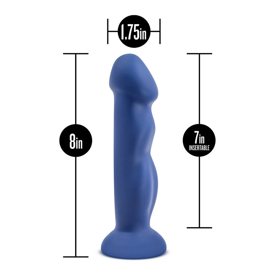 Avant D12 Suko 8 Inch Blue Silicone Dildo with Suction Cup by Blush Novelties Dildos