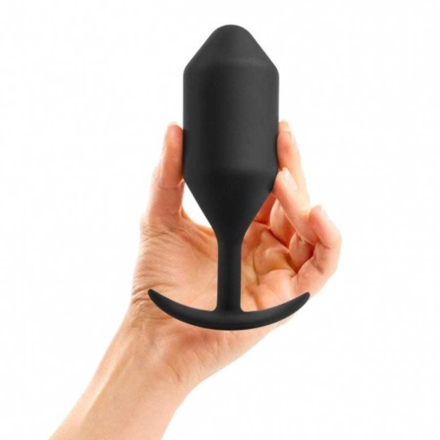 B-Vibe Snug Plug Silicone Weighted Black Butt Plug Anal Sex Toys