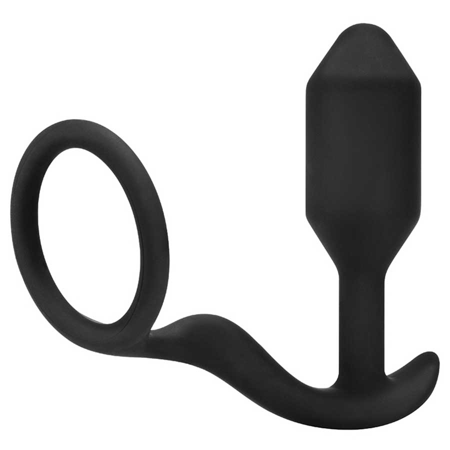 B-Vibe Snug &amp; Tug 128 gram Weighted Butt Plug Cock Ring Cock Rings