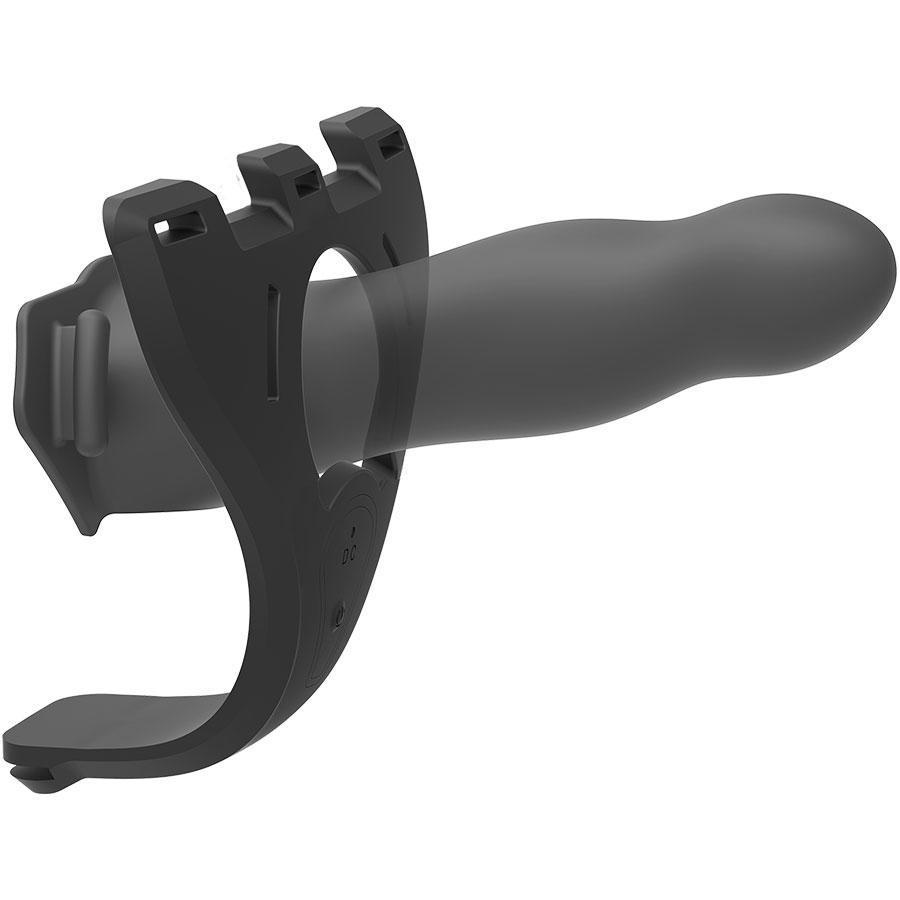 Be Naughty Vibrating Hollow Silicone Strap On Penis Extension Set Black Cock Sheaths