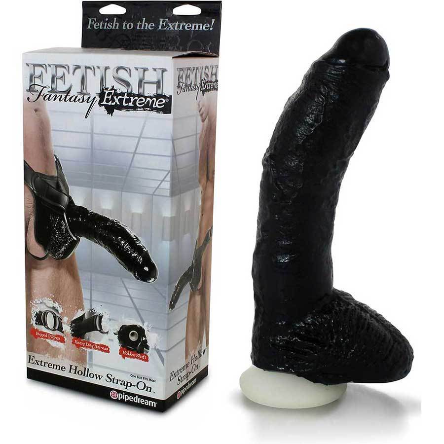 Black Extreme Penis Sleeve Extension 10 Inch Hollow Strap On Sheath Cock Sheaths