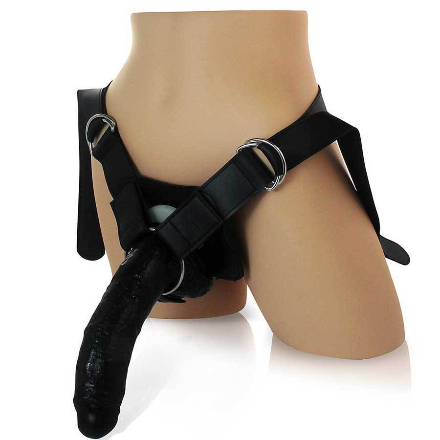 Black Extreme Penis Sleeve Extension 10 Inch Hollow Strap On Sheath