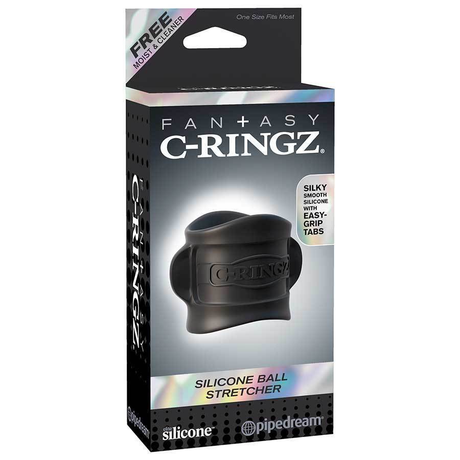 Black Silicone Ball Stretcher Sleeve by Fantasy C-Ringz Cock Rings