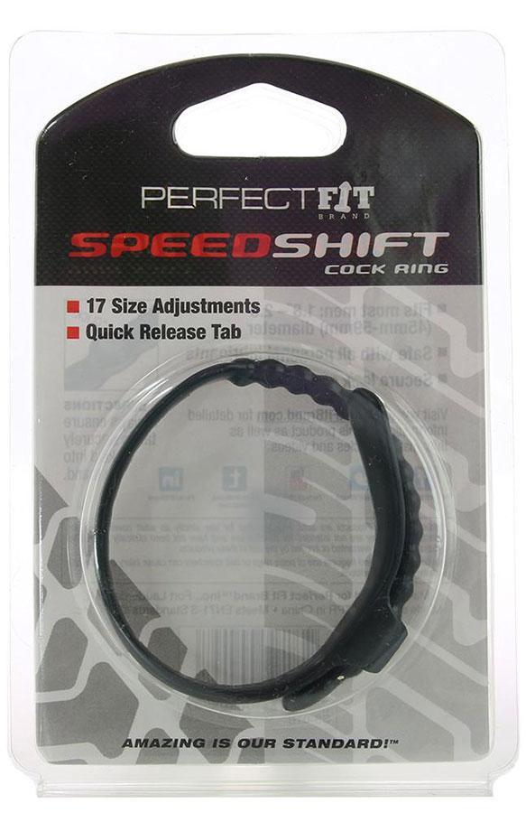 Black Speed Shift Fully Adjustable Silicone Cock Ring by Perfect Fit Cock Rings
