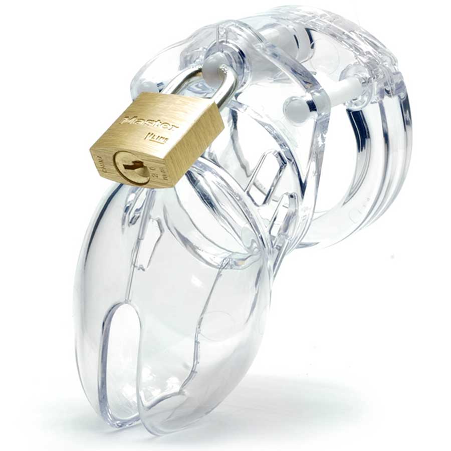 CB-6000S 2.5 Inch Clear Chastity Cock Cage Kit by CB-X Chastity