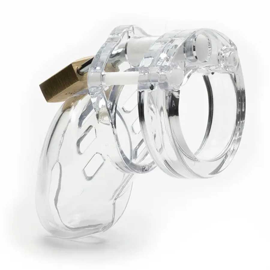 CB-6000S 2.5 Inch Clear Chastity Cock Cage Kit by CB-X Chastity