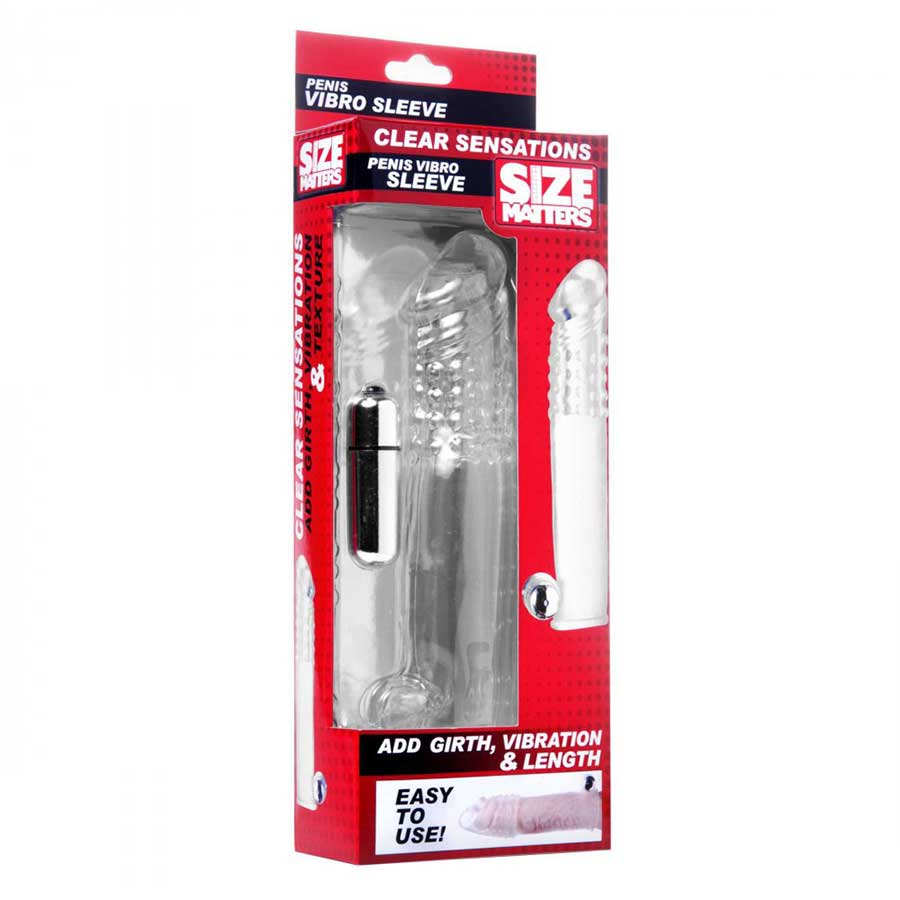 Clear Sensations Penis Extender Vibro Sleeve with Bullet by Size Matters Penis Extenders