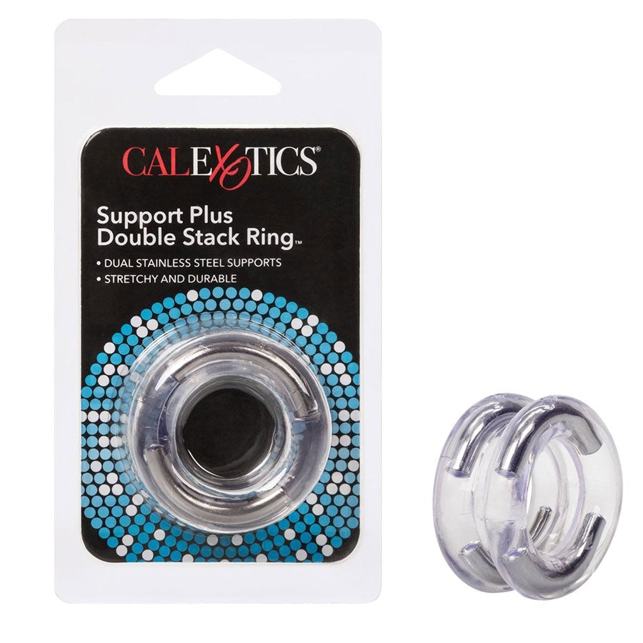 Clear Support Plus Double Stack Cock Ring by Cal Exotics Cock Rings