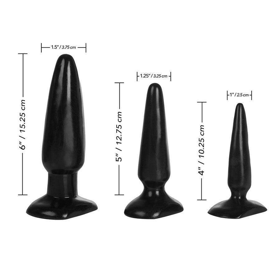 Colt Anal Trainer Kit | Set of 3 Black Butt Plugs for Men Colt Anal Trainer Kit | Set of 3 Black Butt Plugs for Men