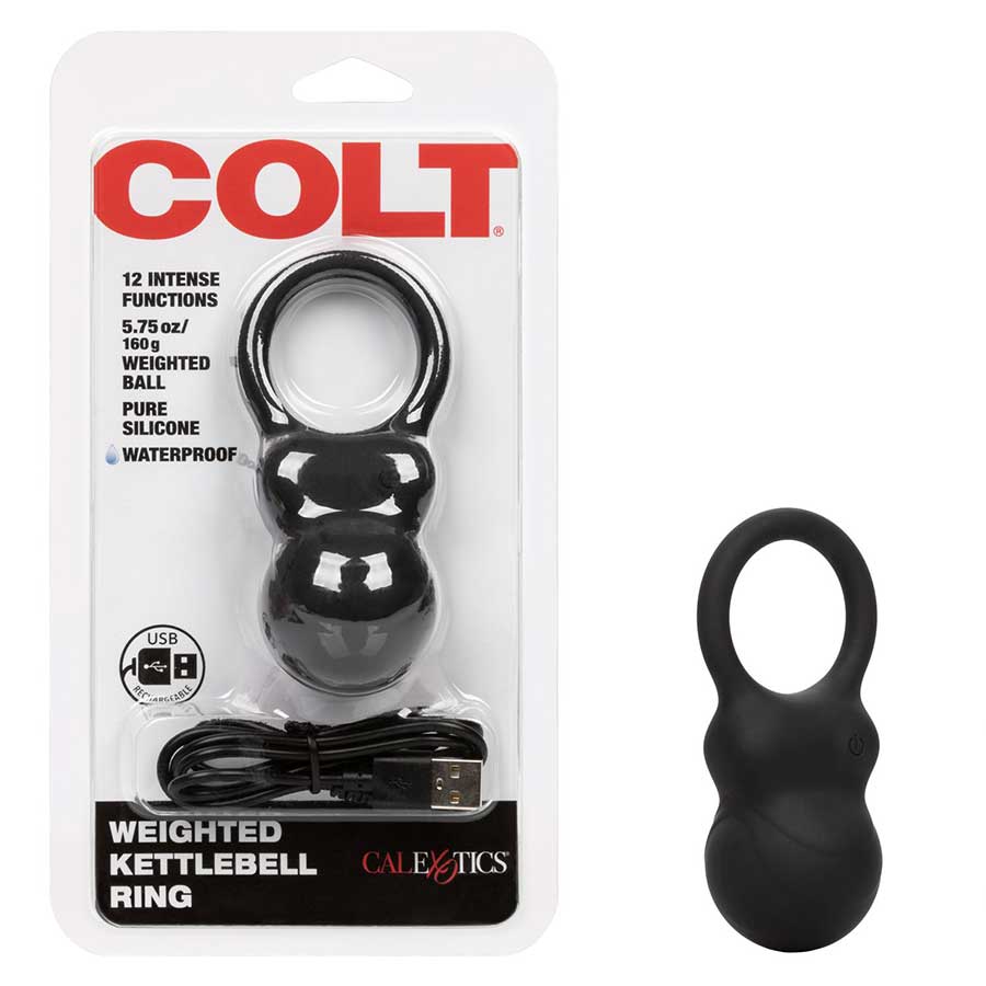 Colt Weighted Kettlebell Vibrating Cock Ring | 5.75 oz Heavy Stretching Device Cock Rings