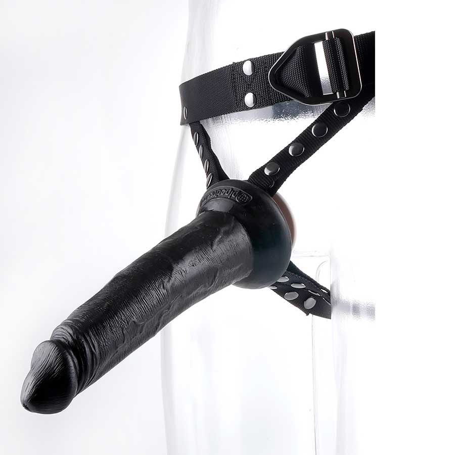 Command 9.75 Inch Black Hollow Strap-On With Harness by Sir Richards Cock Sheaths