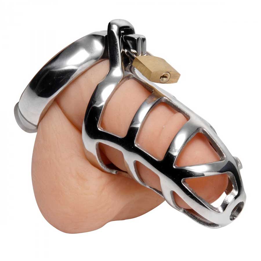 Detained Locking 3 Inch Stainless Steel Chastity Cage Chastity