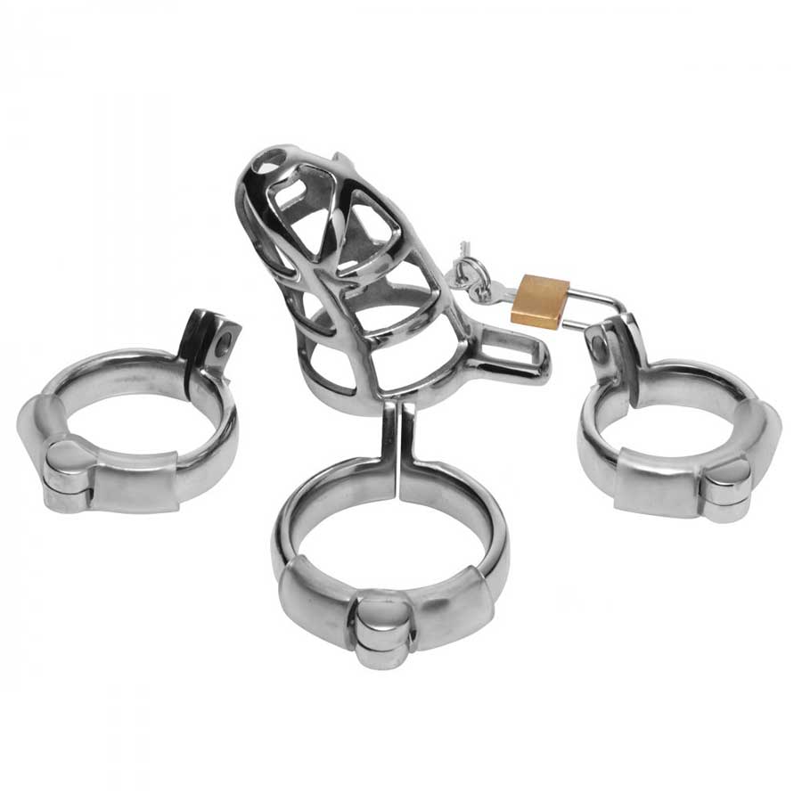 Detained Locking 3 Inch Stainless Steel Chastity Cage Chastity