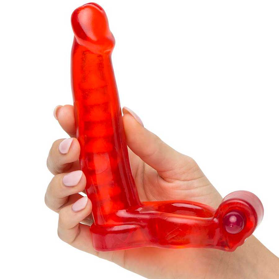 Double Penetrator Vibrating Cock Ring Red by Nass Toys Cock Rings