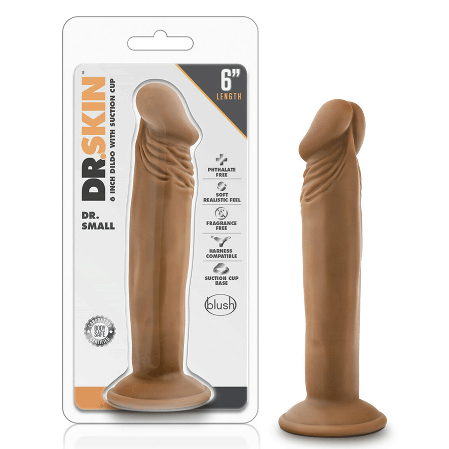 Dr. Skin Small 6 Inch Brown Starter Anal Suction Dildo by Blush Novelties Dildos
