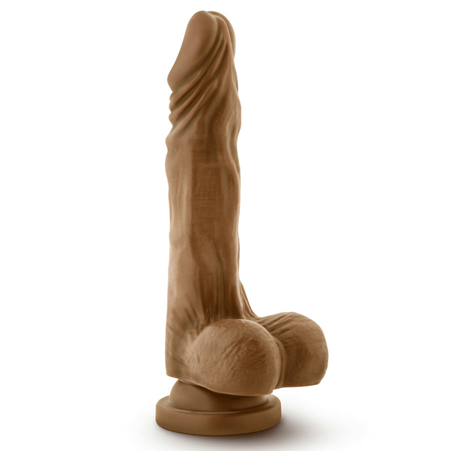 Dr. Skin Stud Muffin Realistic Anal Dildo with Balls by Blush Novelties Dildos Mocha