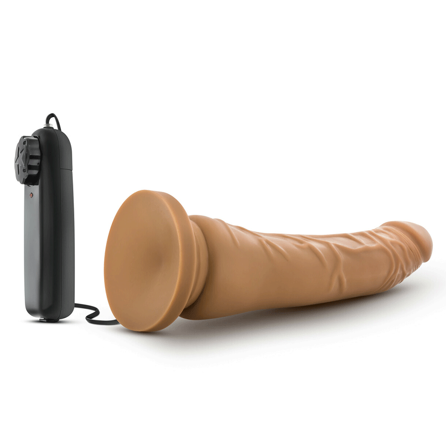 Dr. Skin Thin 8.5 Inch Suction Cup Vibrating Mocha Anal Dildo by Blush Novelties Dildos