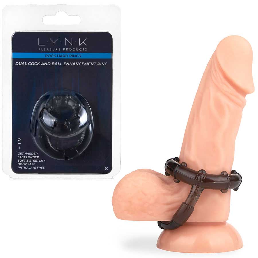 Dual Cock and Ball Enhancement Ring by Lynk Pleasure Cock Rings