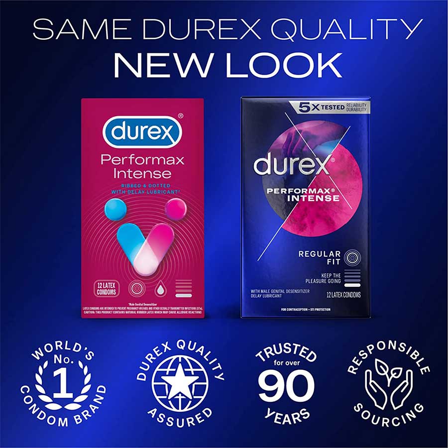 Durex Performax Intense Climax Control Condoms 12 Pack Condoms