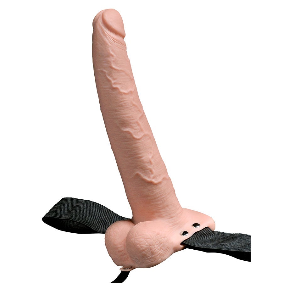 Fetish Fantasy Hollow Vibrating Rechargeable Strap-On Dildo with Balls and Harness by Pipedream Products Dildos