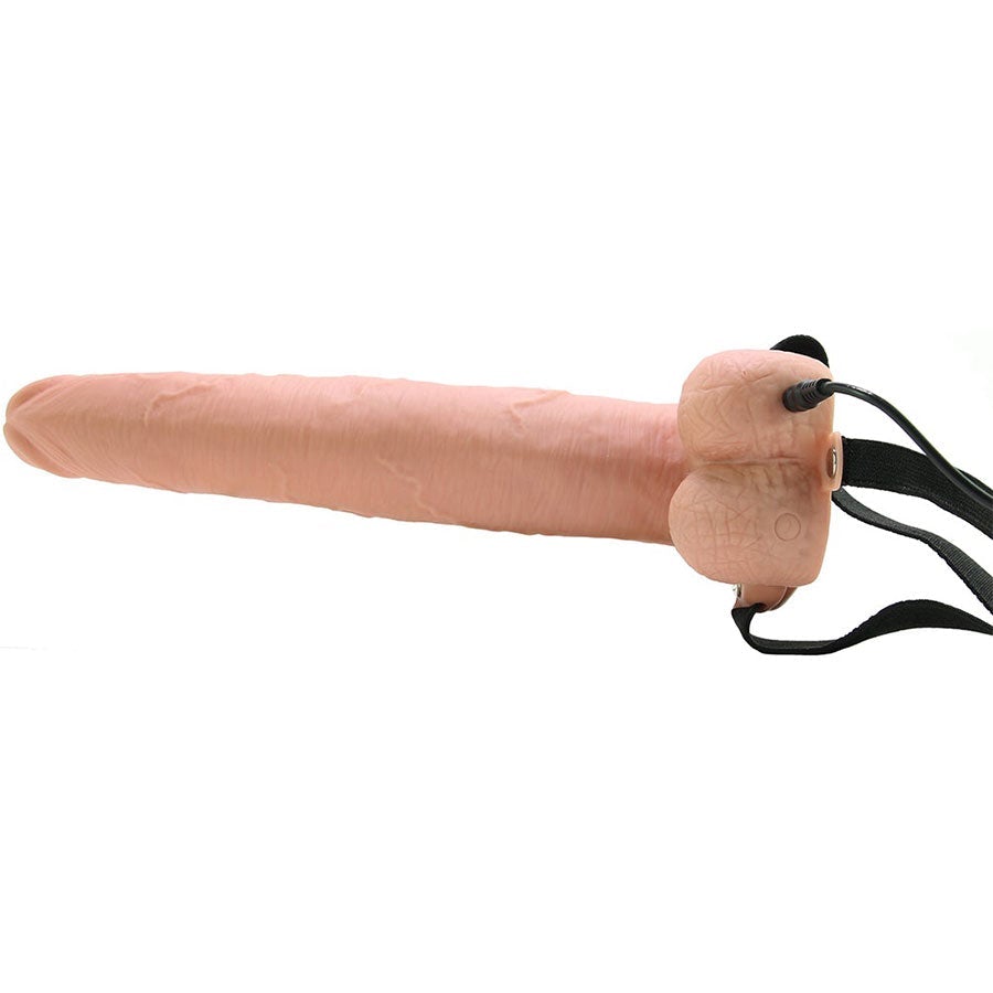 Fetish Fantasy Hollow Vibrating Rechargeable Strap-On Dildo with Balls and Harness by Pipedream Products Dildos