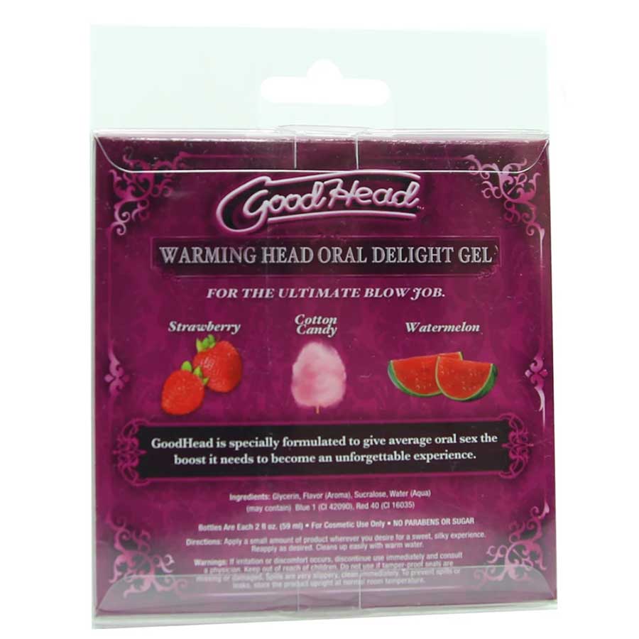Good Head Warming Head Flavored Oral Sex Delight Gel by Doc Johnson | 3 Pack Oral Enhancer