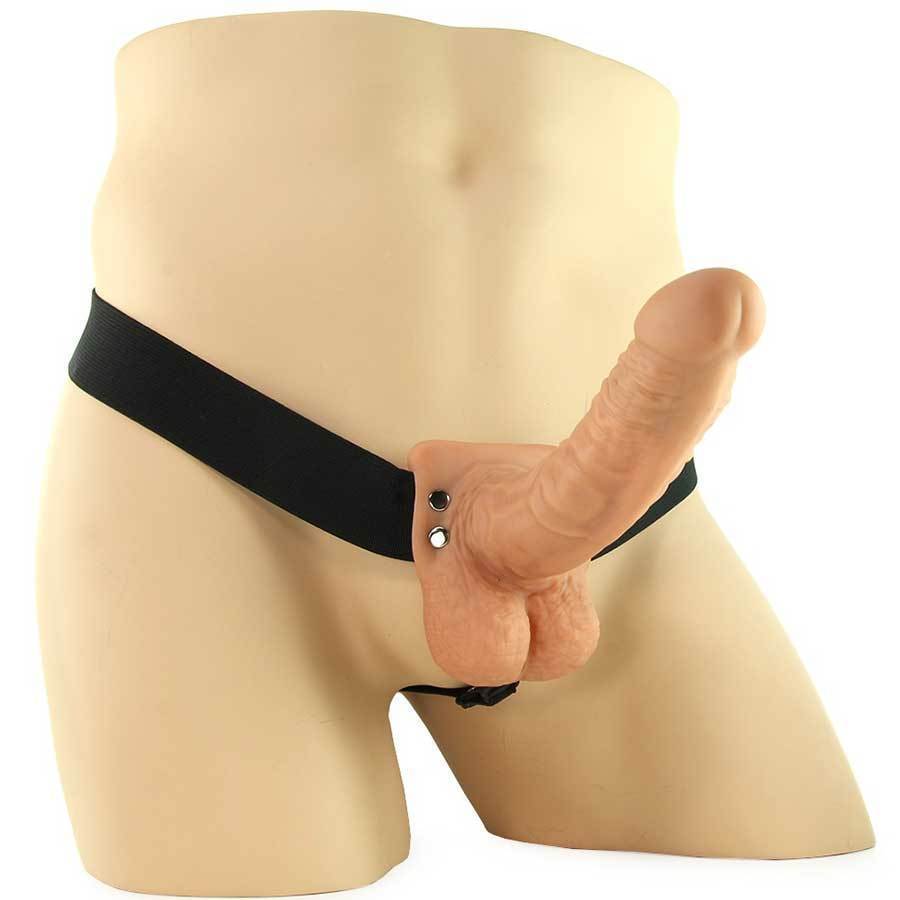 Hollow Penis Extension Sleeve 7 Inch Tan Strap On Cock Sheath